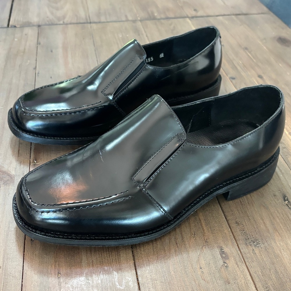Hitchcock Loafers Mens 9.5 6E Heritage Leather Slip On Dress Shoes Black Classic